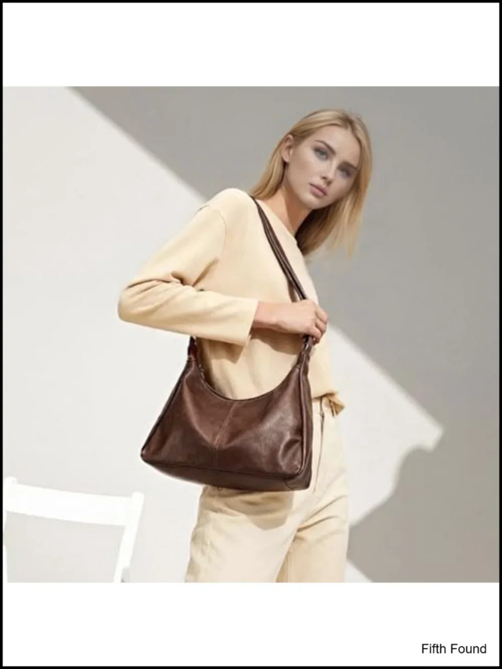 Faux Leather Hobo Shoulder Bag Adjustable Strap Women's Purse